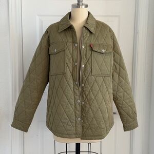 Levi's Olive Green Quilted Lightweight Shacket